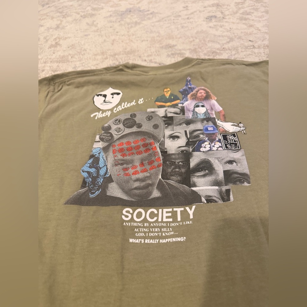 Fucking Awesome “Society” Graphic Tee – Olive Green – Brand New (No Tags)